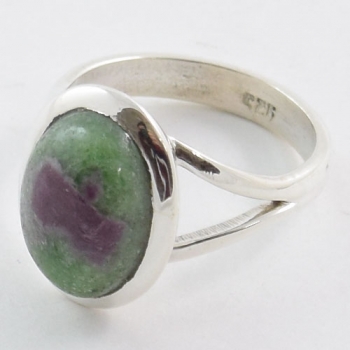 925 sterling silver ruby zoisite ring